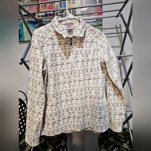 AVALANCHE Cream and Tan Quarter Zip Fleece